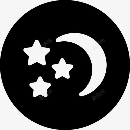 夜晚月亮星星图标svg_新图网 https://ixintu.com 夜晚 星星 月亮 野营之旅