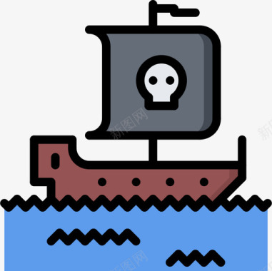 船海盗43彩色图标图标