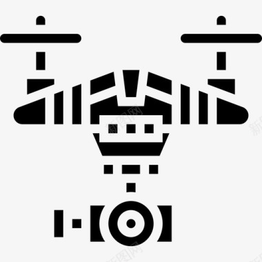无人机视频制作12字形图标图标