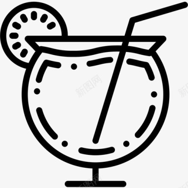 鸡尾酒饮料15直系图标图标