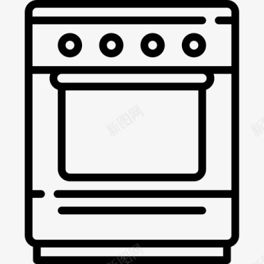 烤箱感恩节44线性图标图标