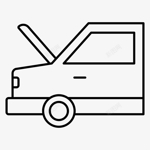 引擎盖事故汽车图标svg_新图网 https://ixintu.com 事故 修理 引擎 打开 汽车