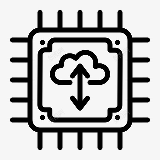 云处理器云计算计算机图标svg_新图网 https://ixintu.com 云计算 处理器 数据处理 网络 计算机