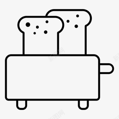 烤面包机面包早餐图标图标