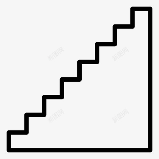 楼梯建筑梯子图标svg_新图网 https://ixintu.com 假日轮廓 向上 建筑 梯子 楼梯