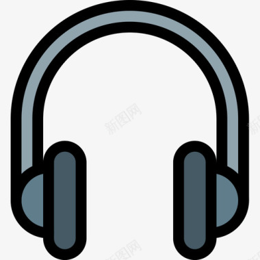 耳机hipster12线性颜色图标图标