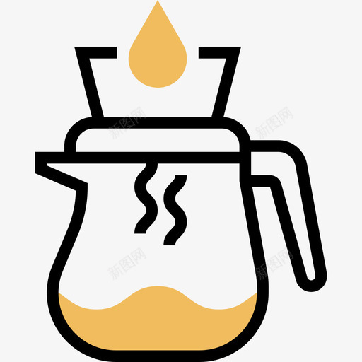 滴水杯咖啡59黄色阴影图标svg_新图网 https://ixintu.com 咖啡 水杯 滴水 阴影 黄色