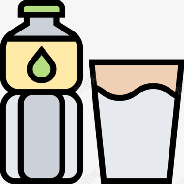 水饮料15线性颜色图标图标