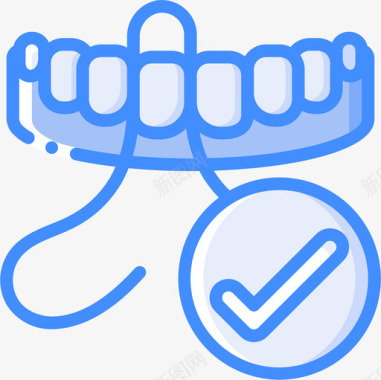牙线牙科7蓝色图标图标
