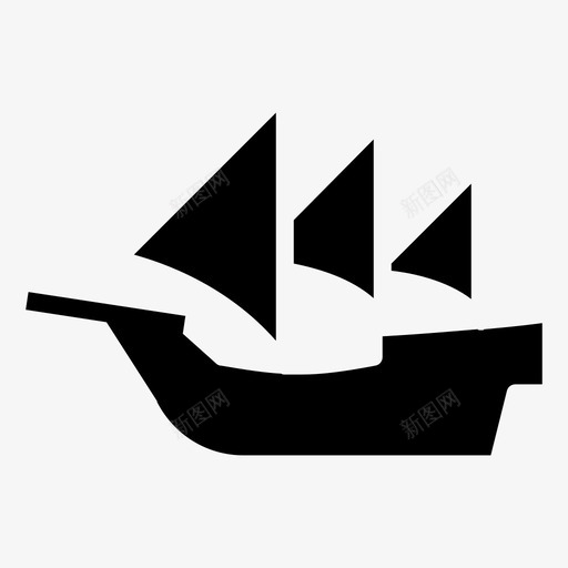 帆船船帆图标svg_新图网 https://ixintu.com 帆船 车辆 运输工具