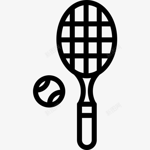 网球拍运动和游戏9直线型图标svg_新图网 https://ixintu.com 游戏 直线 线型 网球拍 运动