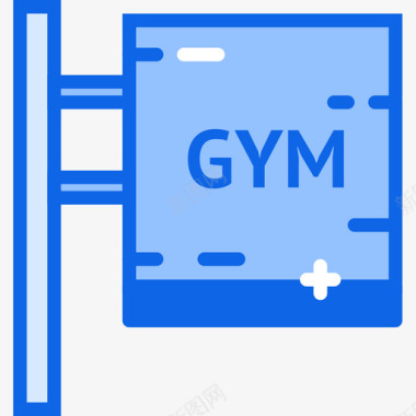 健身房健身71蓝色图标图标