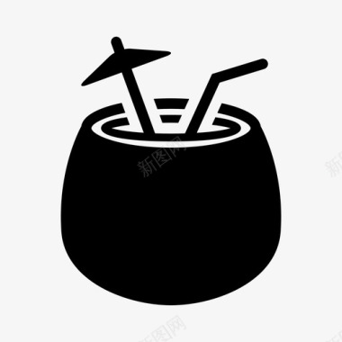 椰子鸡尾酒饮料图标图标