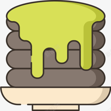 煎饼食品饮料6线性颜色图标图标