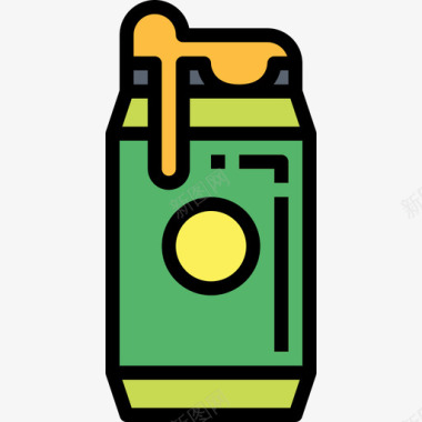 啤酒罐食品饮料3线性颜色图标图标