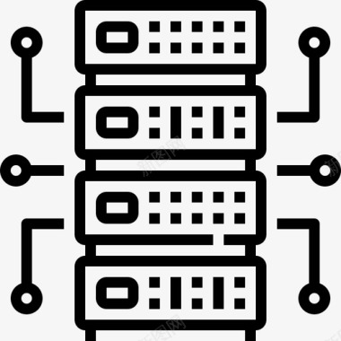 服务器计算机30线性图标图标