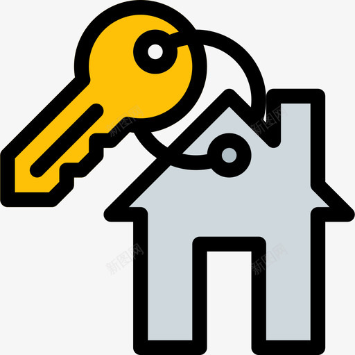 房屋钥匙房地产110线性颜色图标svg_新图网 https://ixintu.com 房地产 房屋 线性 钥匙 颜色