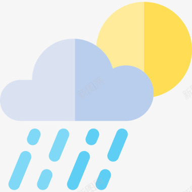 雨174号天气平坦图标图标