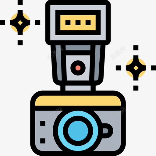 单反相机相机及配件4线颜色图标svg_新图网 https://ixintu.com 单反 相机 配件 颜色