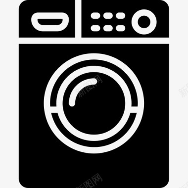 家用洗衣机13户实心图标图标