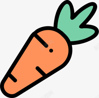 水果和蔬菜胡萝卜图标图标