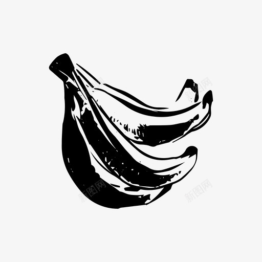 香蕉食品水果图标svg_新图网 https://ixintu.com 水果 热带 食品 香蕉