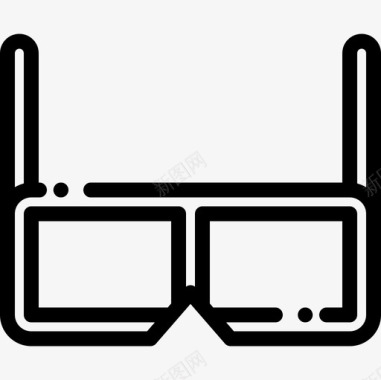 3d眼镜电影工业8线性图标图标