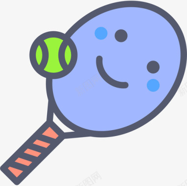 网球运动85线性颜色图标图标