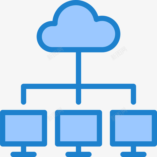 云计算通信网络5蓝色图标svg_新图网 https://ixintu.com 云计算 蓝色 通信网络