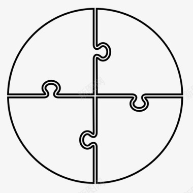 拼图圈轮廓拼图圆圈轮廓信息图图标图标