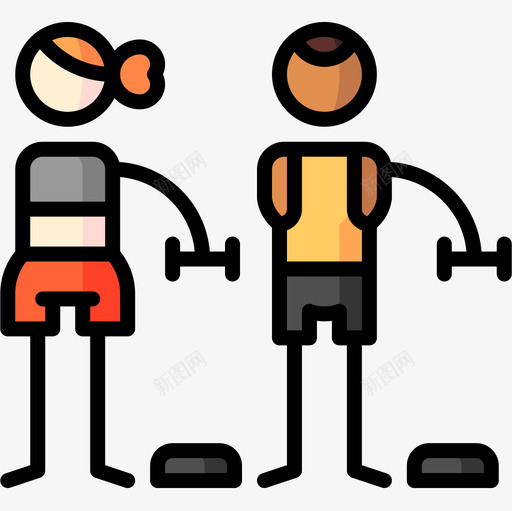 健身泵14号健身房线性颜色图标svg_新图网 https://ixintu.com 14号 健身 健身房 线性 颜色