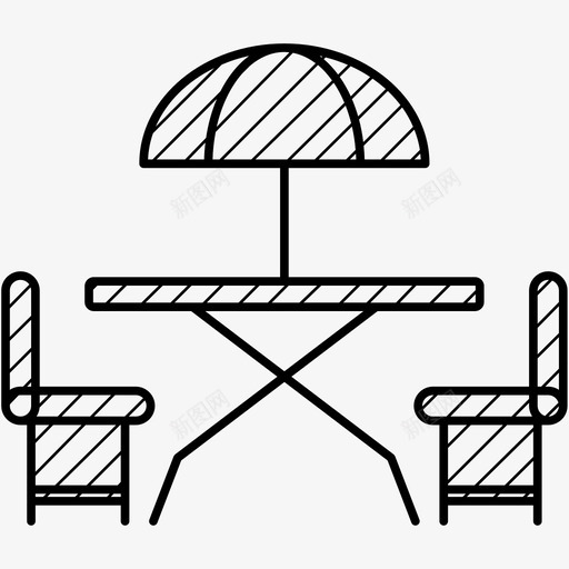 餐厅椅子桌子图标svg_新图网 https://ixintu.com 家具 桌子 椅子 雨伞 餐厅
