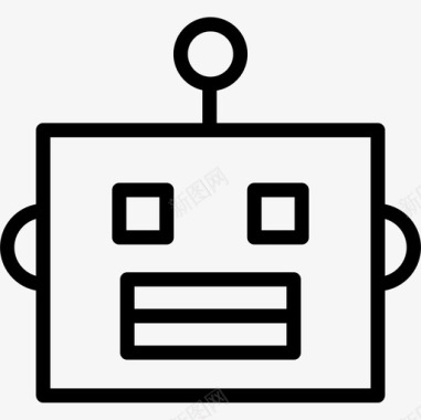 机器人人工智能42线性图标图标