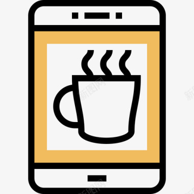 App咖啡59黄色阴影图标图标
