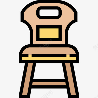 椅子家装24线性颜色图标图标