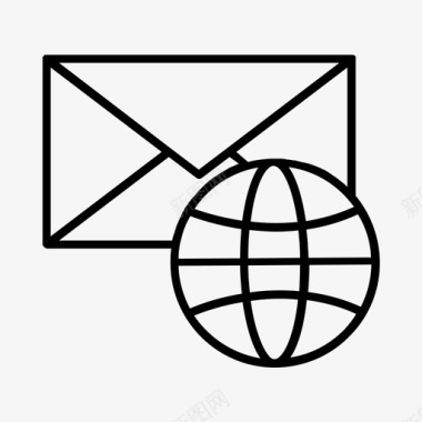 全球邮件电子邮件信封图标图标