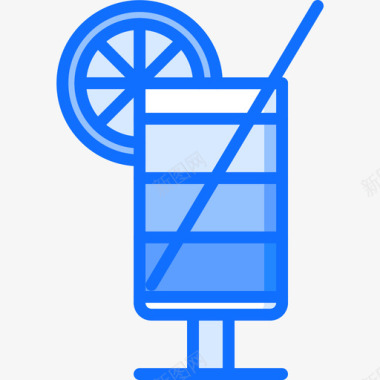 鸡尾酒47号酒吧蓝色图标图标