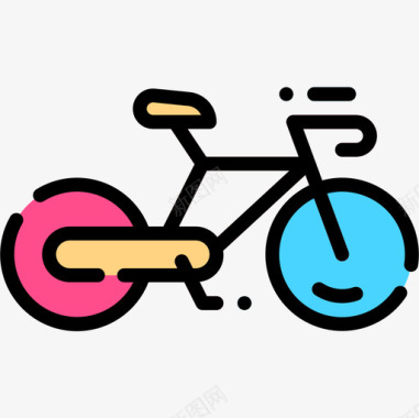 自行车露营111线性颜色图标图标