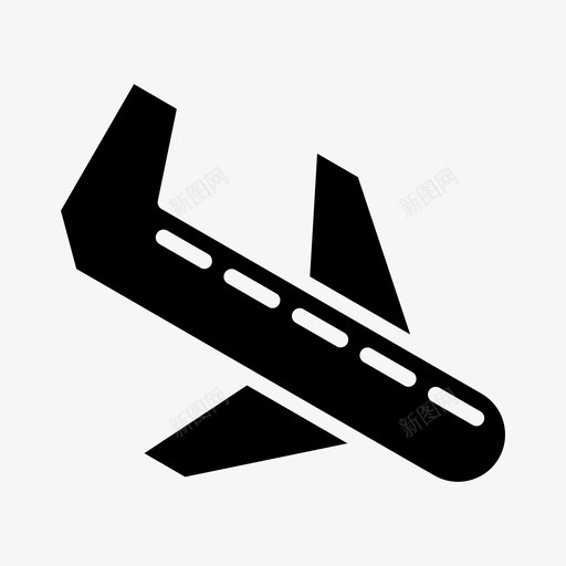 着陆飞机机场图标svg_新图网 https://ixintu.com 到达 机场 物流标志 着陆 飞机