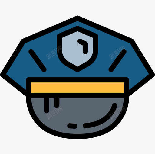 警察帽警察7号线性颜色图标svg_新图网 https://ixintu.com 7号 线性 警察 颜色