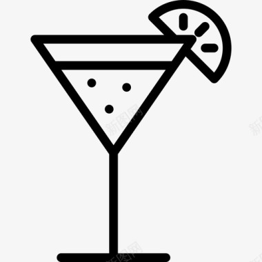 鸡尾酒酒精饮料直系图标图标