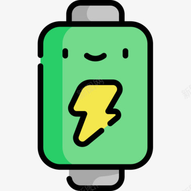 电池书呆子22线性颜色图标图标