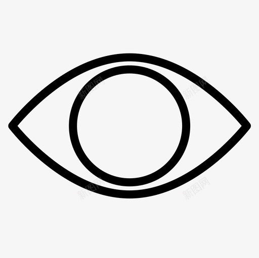 眼睛基本10直线型图标svg_新图网 https://ixintu.com 基本 直线 眼睛 线型