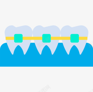 牙齿牙齿14扁平图标图标