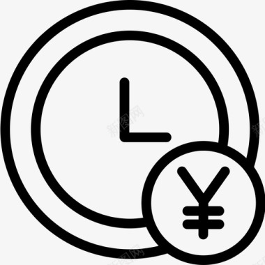 时钟时间管理44线性图标图标