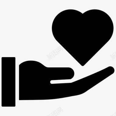 慈善医疗保健心脏护理图标图标