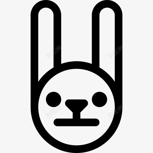 严肃的兔子表情动物表情图标svg_新图网 https://ixintu.com 严肃 兔子 动物 表情