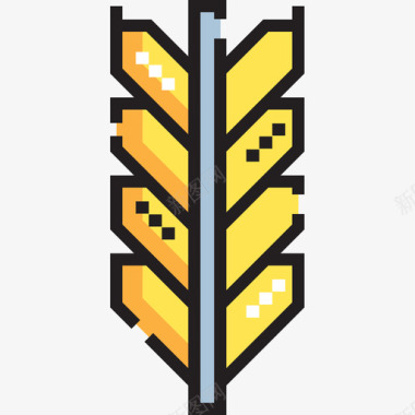 小麦感恩节49线形颜色图标图标