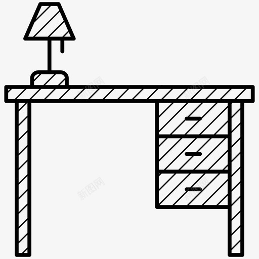 书桌抽屉桌子图标svg_新图网 https://ixintu.com 书桌 家具 抽屉 桌子