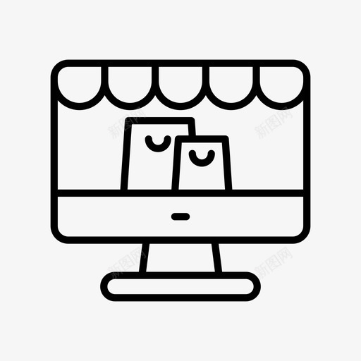 购物电子商务笔记本电脑图标svg_新图网 https://ixintu.com 市场 电子商务 电脑 笔记本 购物 销售
